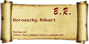 Borovszky Róbert névjegykártya
