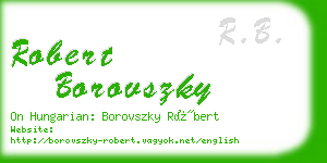 robert borovszky business card